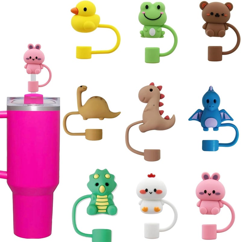 LDKEKDF 9Pc Straw Cover for Stanley Cup, Silicone Straw Topper for Stanley Cup 30&40oz with Tumblers, 10mm 0.4in Lid Accessories (Reusable) - Image 1